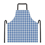 Sapphire Blue Check Pattern Print Apron