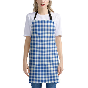 Sapphire Blue Check Pattern Print Apron