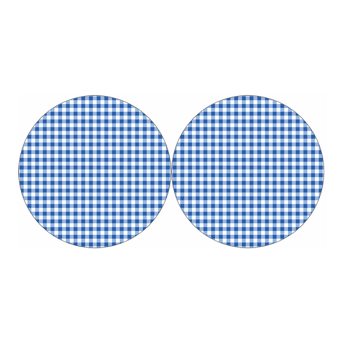 Sapphire Blue Check Pattern Print Car Coasters