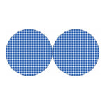 Sapphire Blue Check Pattern Print Car Coasters
