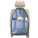 Sapphire Blue Check Pattern Print Car Seat Organizers