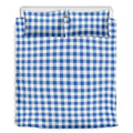 Sapphire Blue Check Pattern Print Duvet Cover Bedding Set