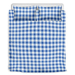 Sapphire Blue Check Pattern Print Duvet Cover Bedding Set