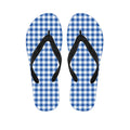 Sapphire Blue Check Pattern Print Flip Flops