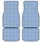 Sapphire Blue Check Pattern Print Front and Back Car Floor Mats