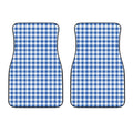 Sapphire Blue Check Pattern Print Front Car Floor Mats