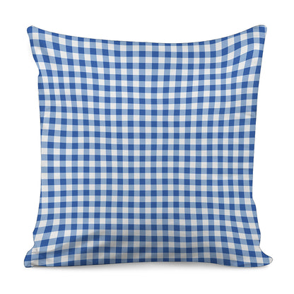 Sapphire Blue Check Pattern Print Pillow Cover