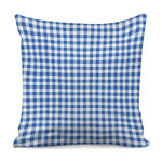 Sapphire Blue Check Pattern Print Pillow Cover