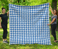 Sapphire Blue Check Pattern Print Quilt