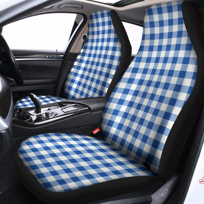 Sapphire Blue Check Pattern Print Universal Fit Car Seat Covers