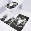 Satan Goat Skull Pentagram Print 3 Piece Bath Mat Set