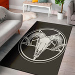 Satan Goat Skull Pentagram Print Area Rug