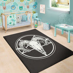 Satan Goat Skull Pentagram Print Area Rug