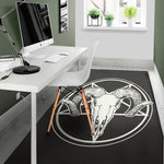 Satan Goat Skull Pentagram Print Area Rug