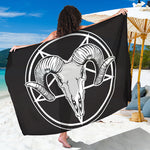 Satan Goat Skull Pentagram Print Beach Sarong Wrap