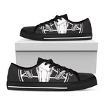 Satan Goat Skull Pentagram Print Black Low Top Shoes 
