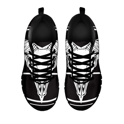Satan Goat Skull Pentagram Print Black Sneakers