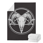 Satan Goat Skull Pentagram Print Blanket