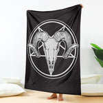 Satan Goat Skull Pentagram Print Blanket