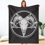 Satan Goat Skull Pentagram Print Blanket