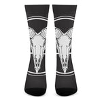 Satan Goat Skull Pentagram Print Crew Socks