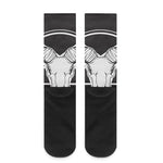Satan Goat Skull Pentagram Print Crew Socks