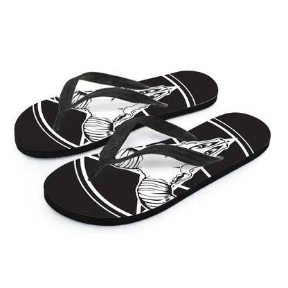 Satan Goat Skull Pentagram Print Flip Flops