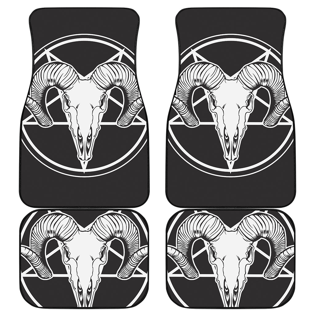 Satan Goat Skull Pentagram Print Front and Back Car Floor Mats