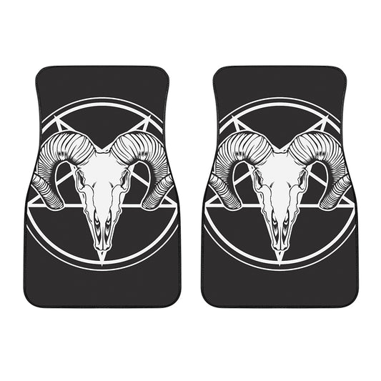 Satan Goat Skull Pentagram Print Front Car Floor Mats
