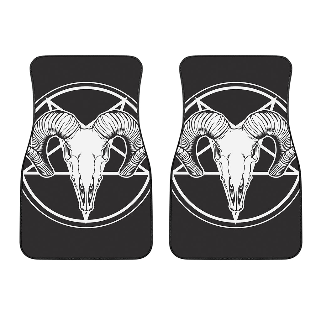 Satan Goat Skull Pentagram Print Front Car Floor Mats