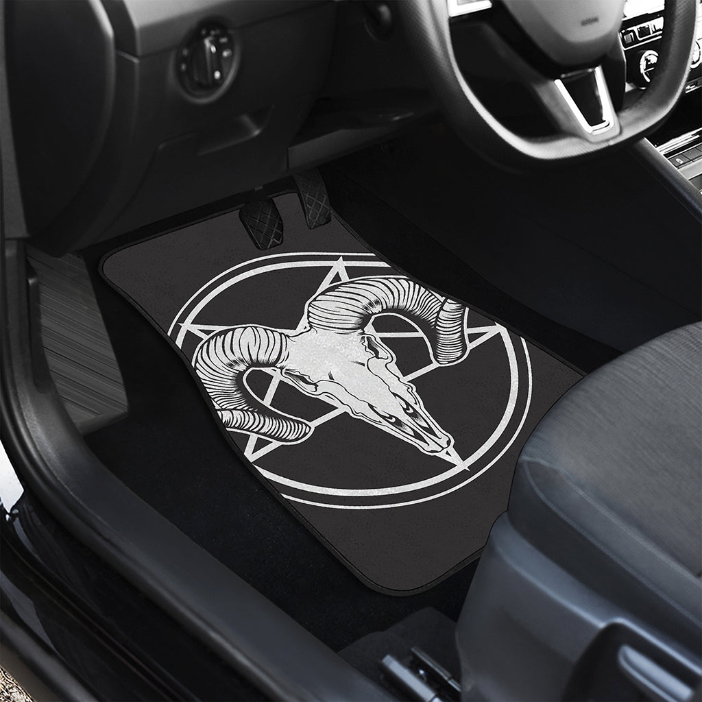 Satan Goat Skull Pentagram Print Front Car Floor Mats