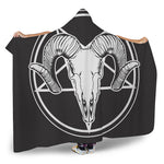 Satan Goat Skull Pentagram Print Hooded Blanket