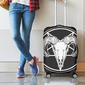 Satan Goat Skull Pentagram Print Luggage Cover