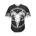 Satan Goat Skull Pentagram Print Men's Baseball Jersey