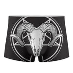 Satan Goat Skull Pentagram Print Men's Boxer Briefs