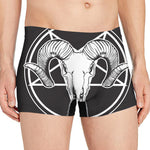 Satan Goat Skull Pentagram Print Men's Boxer Briefs