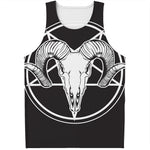 Satan Goat Skull Pentagram Print Men's Tank Top