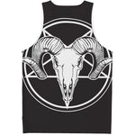 Satan Goat Skull Pentagram Print Men's Tank Top