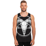 Satan Goat Skull Pentagram Print Men's Tank Top