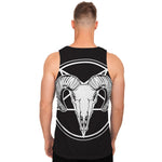 Satan Goat Skull Pentagram Print Men's Tank Top