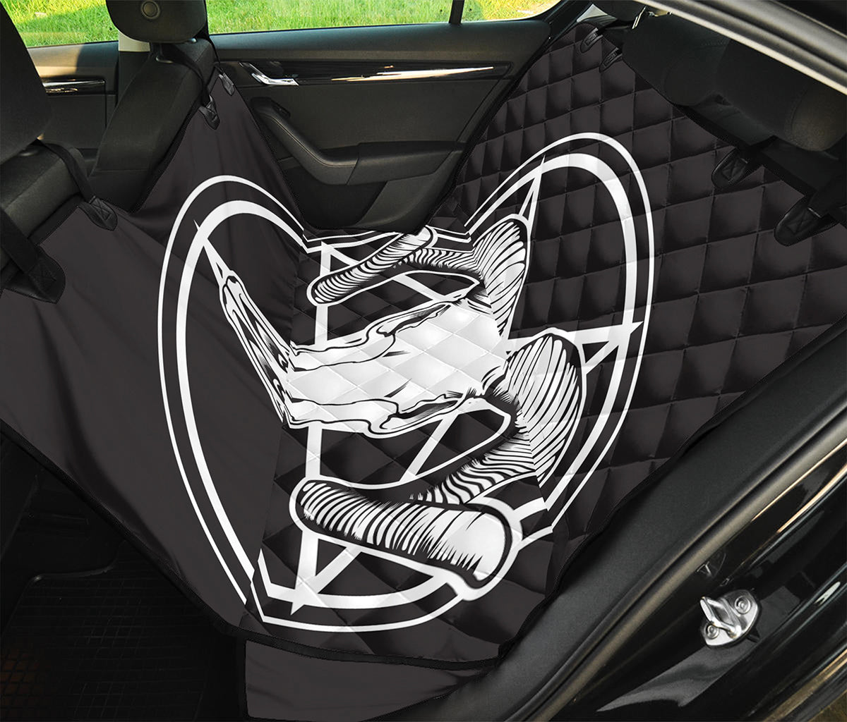 Satan Goat Skull Pentagram Print Pet Car Back Seat Cover
