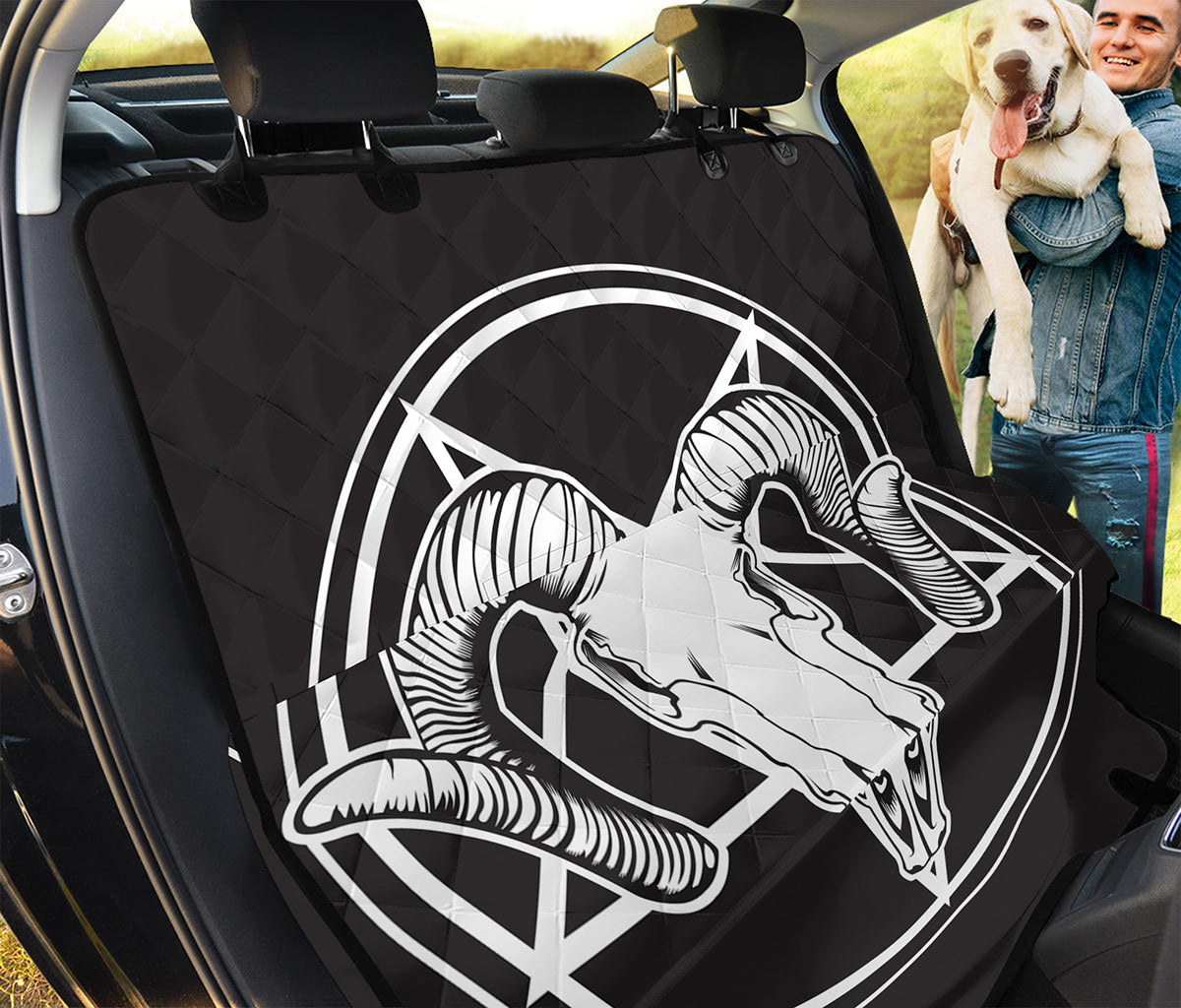 Satan Goat Skull Pentagram Print Pet Car Back Seat Cover