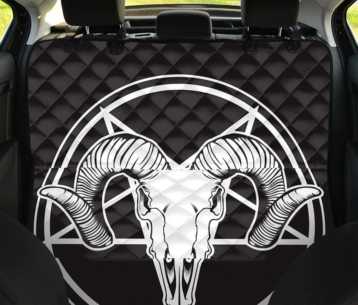 Satan Goat Skull Pentagram Print Pet Car Back Seat Cover