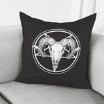 Satan Goat Skull Pentagram Print Pillow Cover