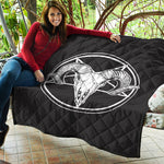 Satan Goat Skull Pentagram Print Quilt