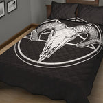 Satan Goat Skull Pentagram Print Quilt Bed Set