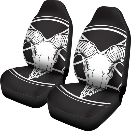 Satan Goat Skull Pentagram Print Universal Fit Car Seat Covers