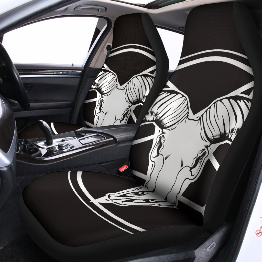 Satan Goat Skull Pentagram Print Universal Fit Car Seat Covers