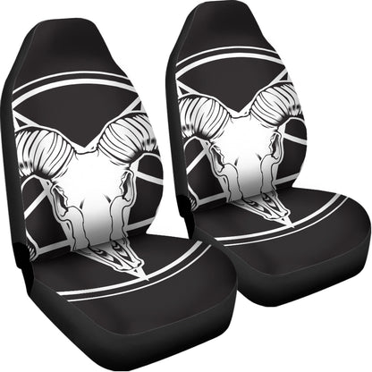 Satan Goat Skull Pentagram Print Universal Fit Car Seat Covers