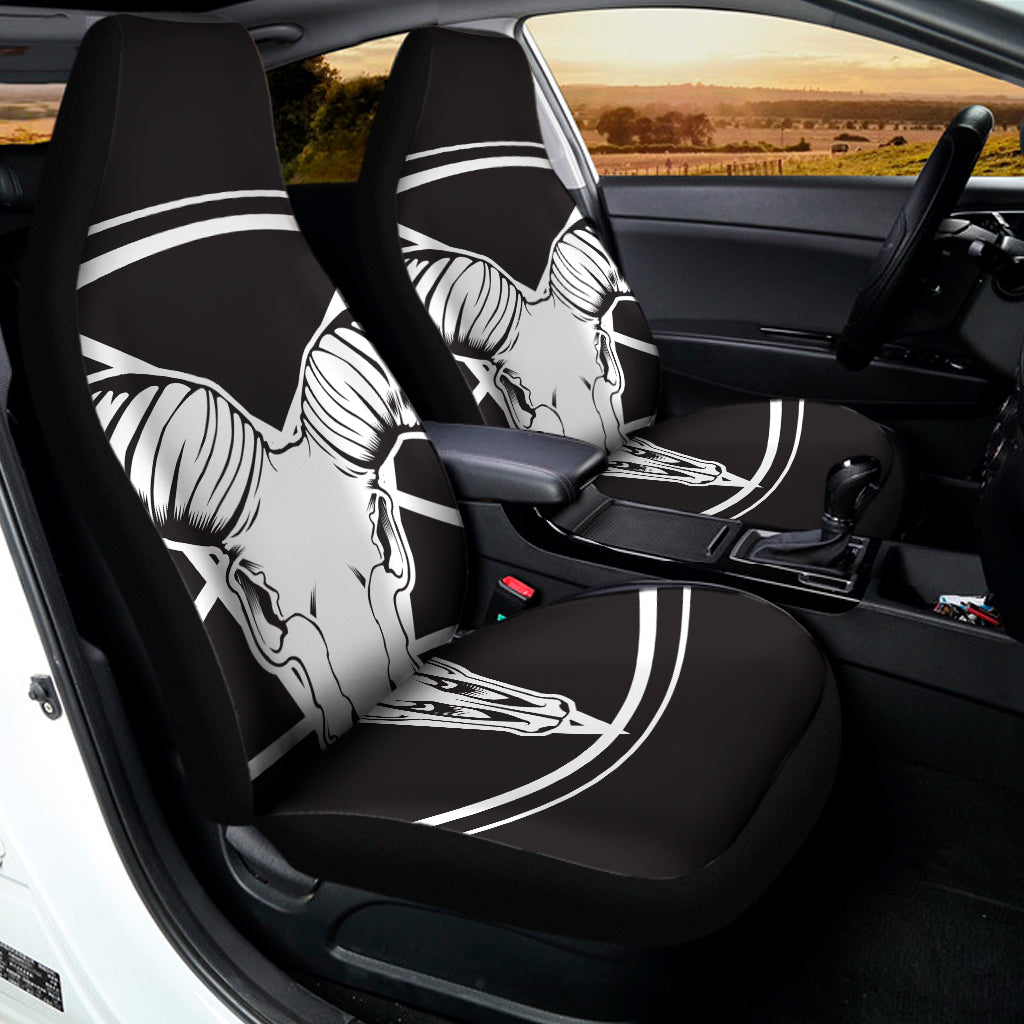 Satan Goat Skull Pentagram Print Universal Fit Car Seat Covers